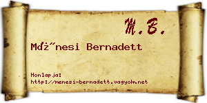 Ménesi Bernadett névjegykártya